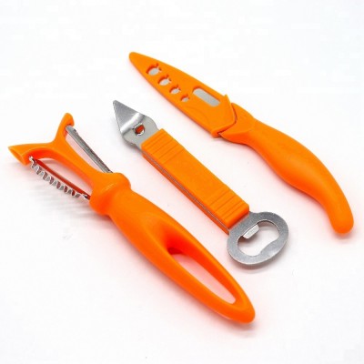 Set of 3 kitchen gadgets tools set with peeler knife beer bottle opener