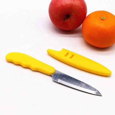 Stainless steel kitchen vegetable fruit knife with cover