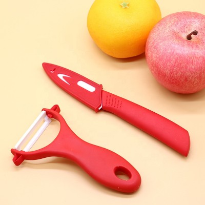 Vegetable potato peeler and paring knife set with sharp blade for kitchen